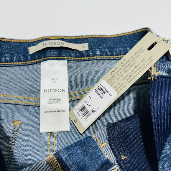 Hudson Maternity Straight Jeans 27 Blue Medium Wash Denim Stretch Zip Fly NWT - Picture 5 of 8